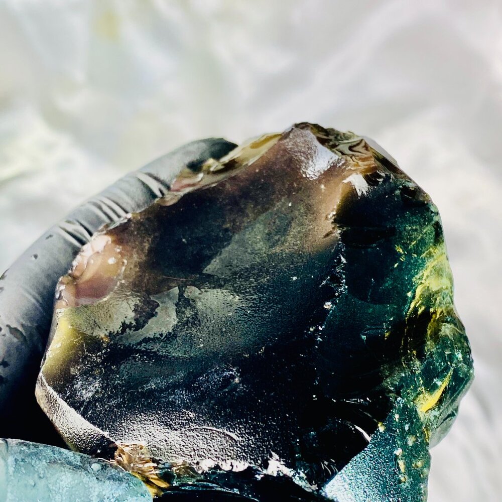 Rainbow Obsidian Rough Raw Lapidary Glass Butte Oregon Rare Purple Green 1+ lbs - Picture 5 of 12
